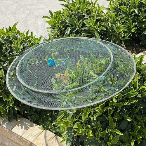 1/2PCS Foldable Drop Fishing Landing Net Trap Cage Prawn Bait Shrimp Pond Mesh - Picture 5 of 13
