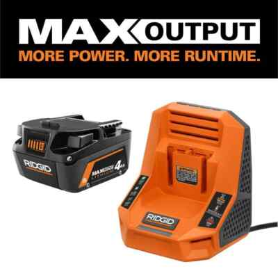 #ad RIDGID 18V 4.0 Ah MAX Output Starter Kit with Rapid Charger $69.99