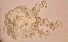 Elegant White Silver Floral Bridal Hair Comb