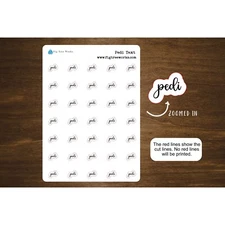 Pedi Text Stickers | Pedicure Script Stickers for Planners | Mini Scripts