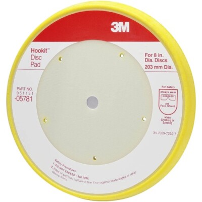 3M 05781 Dust Free Disc Pad 8 in Dia 5 Holes Hook and Loop Attachment