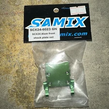 Samix SCX24 Aluminum Front Shock Plate Set (Green) [SAMSCX24-6023-GN]