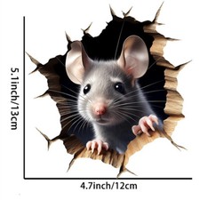 Easydruck24de Mauseloch Aufkleber - Lustiges Wandtattoo Mit Maus & Käse 18x8 Cm - Selbstklebend