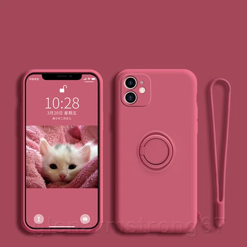 Etui na iPhone 16 15 14 13 Pro Max 12 11 XR XS Silikonowe etui ochronne Ring Cover - Zdjęcie 17 z 28
