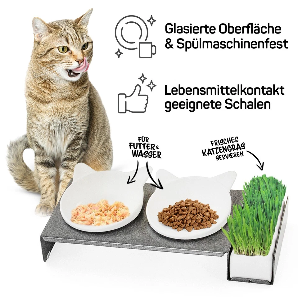 Futternapf Fressnapf Industrial Foodbar "Cat Diner" Futterstation aus Metall - Bild 2 von 4