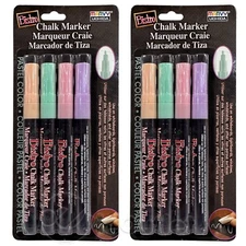 (8-PACK) Marvy Uchida Bistro Fine Point Dustless Color Chalk Markers Pastel 4 PK