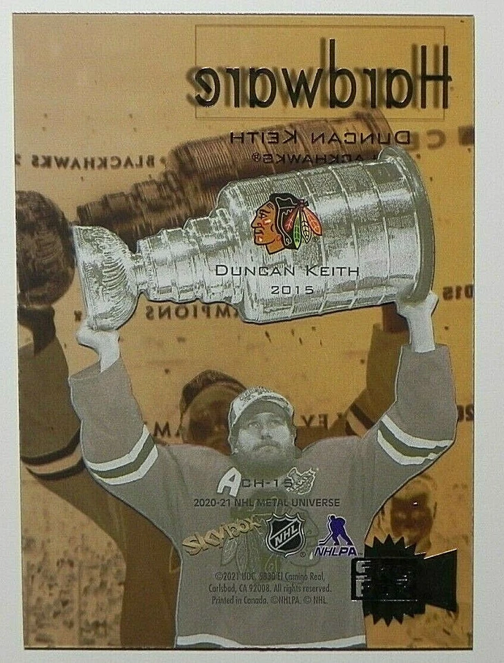 2020-21 20/21 Skybox Metal Universe Hardware CH-15 Duncan Keith Blackhawks - Image 2 of 2