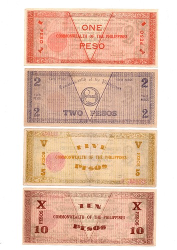 1942 WWII Philippine Province of NEGROS Currency S646 S647 S648 S649 UNC Set - Picture 3 of 4