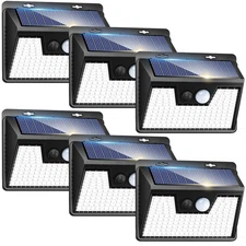 6 Luz LED Solar Para Exterior Con Sensor De Movimiento Jardin Patio Casa Lampara