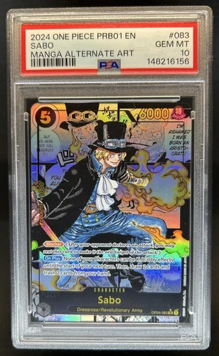2024 One Piece The Best Sabo Super Rare Manga Alt Art #OP04-083 PSA 10 GEM MINT