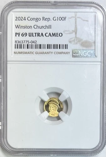 2024 Congo Rep G100F Winston Churchill PF 69 Ultra Cameo NGC