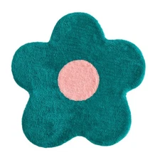 Mainstays Flower Shaped Rug, Teal