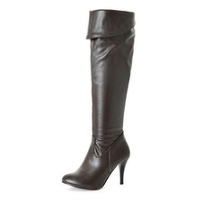 Women's faux Leather High stilettos Heels Zip Over Knee high Boots Shoes