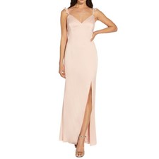 Adrianna Papell Women's Formal Dress Size 8 Pink Sleeveless Long Column Gown