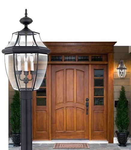 Newbury - 1 Light Medium Wall Lantern - 14 Inches high-Polished Brass Finish - Picture 2 of 12