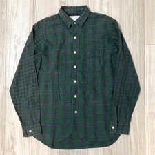 nanamica Green Check Flannel Shirt M Size - Stylish Design