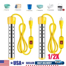 1500W 110V Water Heater Portable Electric Immersion Element Bucket Boiler Travel