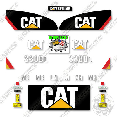 Fits Caterpillar 330D/330DL Decal Kit Excavator Decals (60'' Rear Decal)