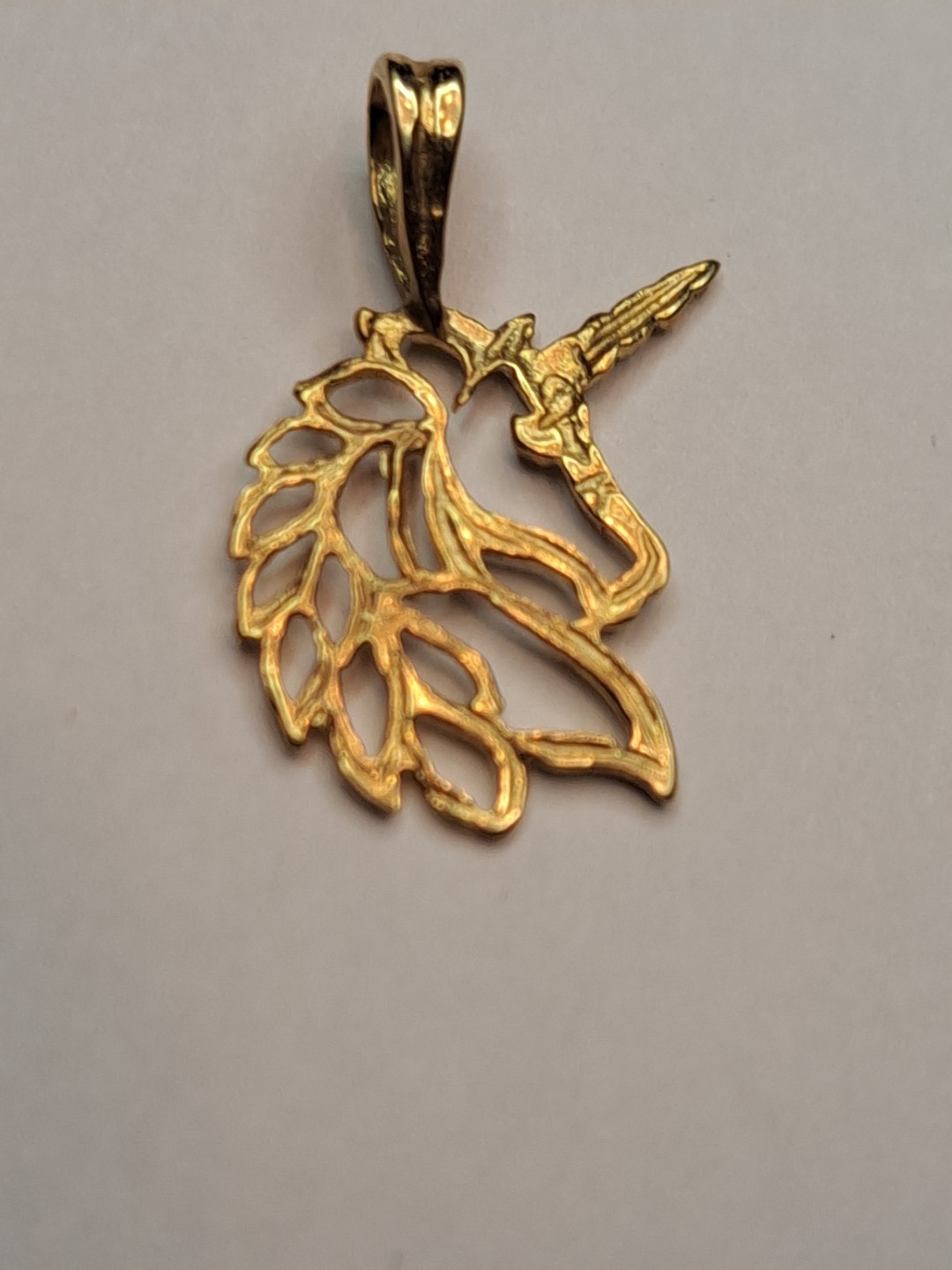 14k Solid Yellow Gold Unicorn Pendent Pendant In … - image 19