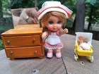 Mattel Liddle Kiddle Florence NIDDLE NURSE doll W Stroller APRON CAP BABY