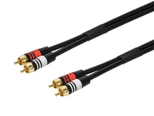 Monoprice Premium 2 RCA Plug/2 RCA Plug M/M Cable - 3 Feet - Black | 22AWG