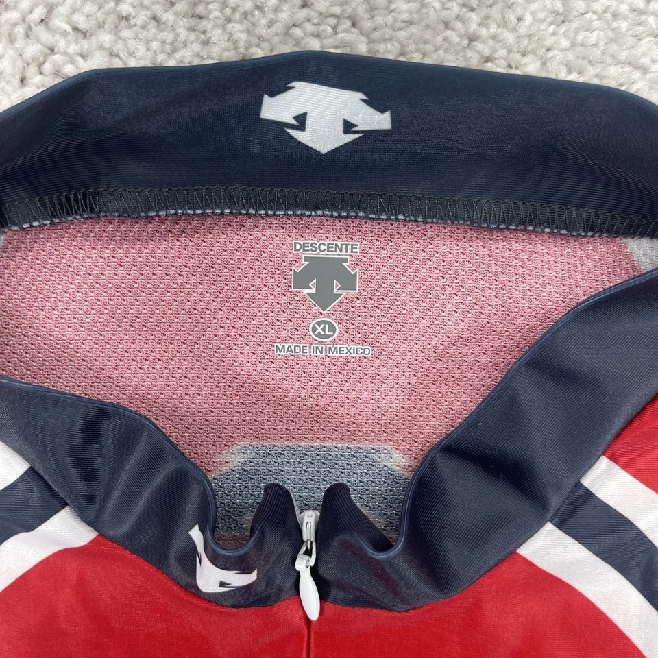 Camisa Descente Adulto Extra Grande Cremallera Ciclismo Jersey Poli Rojo Foto 3 de 4