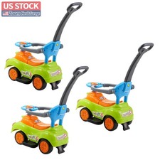 US Stock KFFKFF 3-in-1 Toddler Ride-On Push Car, 19-36 Months, Green, 55 lbs