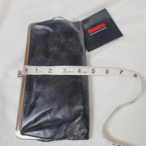 Hobo International Distressed Leder Clutch Geldbörse Doppelverschluss schwarz Neu mit Etikett 9X4 - Bild 8 von 8