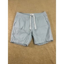Onia The Calder Men's Light Aqua Blue Gingham Swim Trunks Shorts Size 34