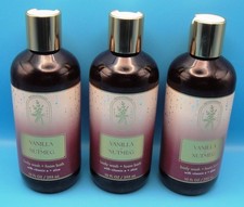 3 Bath  Body Works AROMATHERAPY Lot VANILLA  NUTMEG Body Wash  Foam Bath 10oz