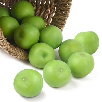 12 PCS Artificial Green Plums Simulation Berry Decor Fake Fruit Model Kitchen