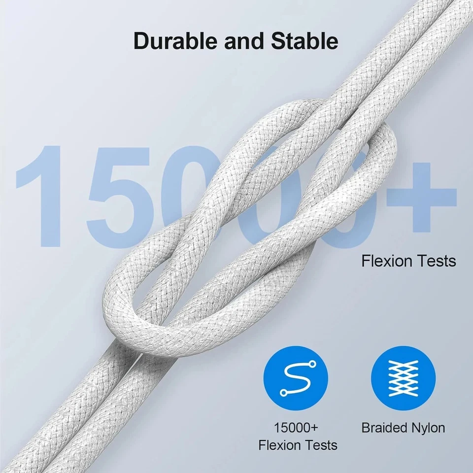 100x Pack OEM USB-C Braided Cable Charger For Apple iPhone 15 16 17 Pro Max Plus - Image 3 of 4