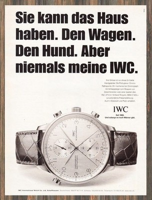 IWC No. 3712 Chrono-Rattrapante - Reklame Werbeanzeige Original-Werbung 1999 (2)