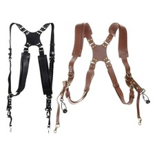 Camera Strap Leather Double Shoulder Strap Dslr Camera Harness Easy Carrying
