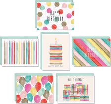 Watercolor Bulk Birthday Cards Assortment – 48Pc Bulk Happy Day Sheets with Enve