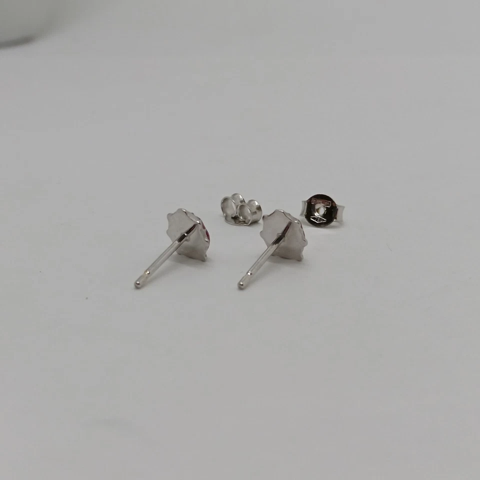 ORECCHINI A BOTTONE COCCINELLA SMALTATA IN ORO BIANCO 18KT 1,1 GRAMMI (7434) - Immagine 4 di 4