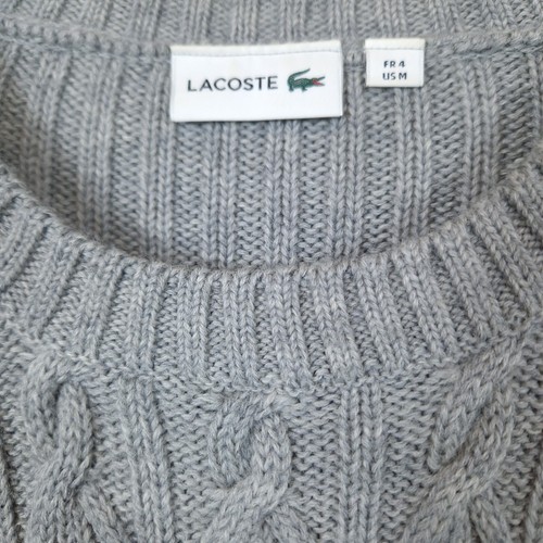 Women's Lacoste Cable Knit Long Jumper Medium - Picture 4 of 6