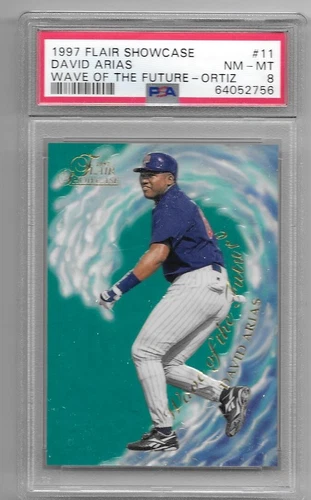 David Ortiz 1997 Flair Showcase Wave of the Future RC Graded Nmt/Mint PSA 8