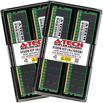 512GB 4x128GB PC5-4800 EC8 RDIMM Supermicro 122H-TN 212GT-HNF 741P-TR Memory RAM