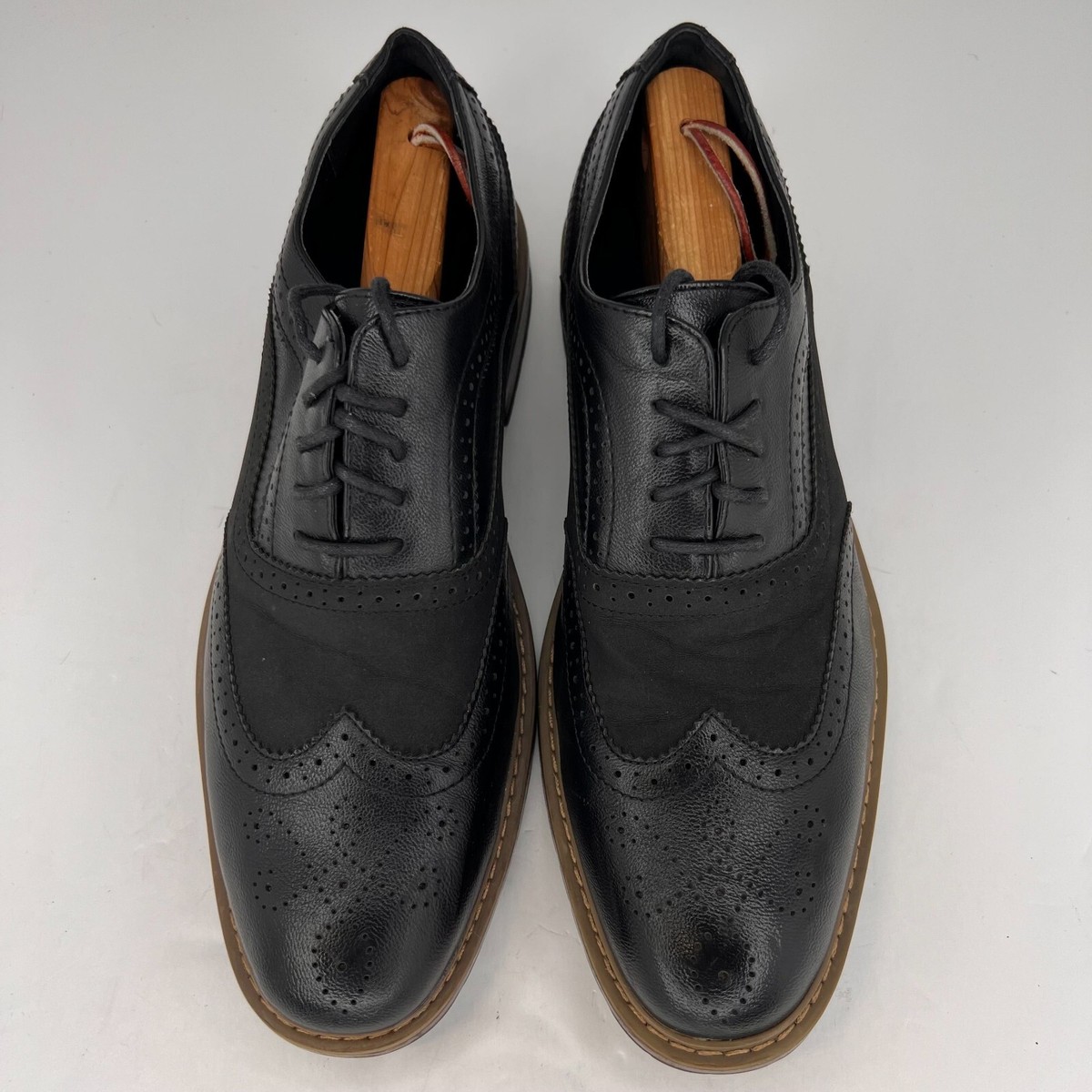 Perry Ellis Portfolio Mens Alfred Black Wing Tip Oxford Size  display picture 2