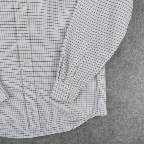 Vintage LL Bean Shirt Men 15.5-34 Long Long Sleeve Button Up White Plaid USA - Picture 5 of 14
