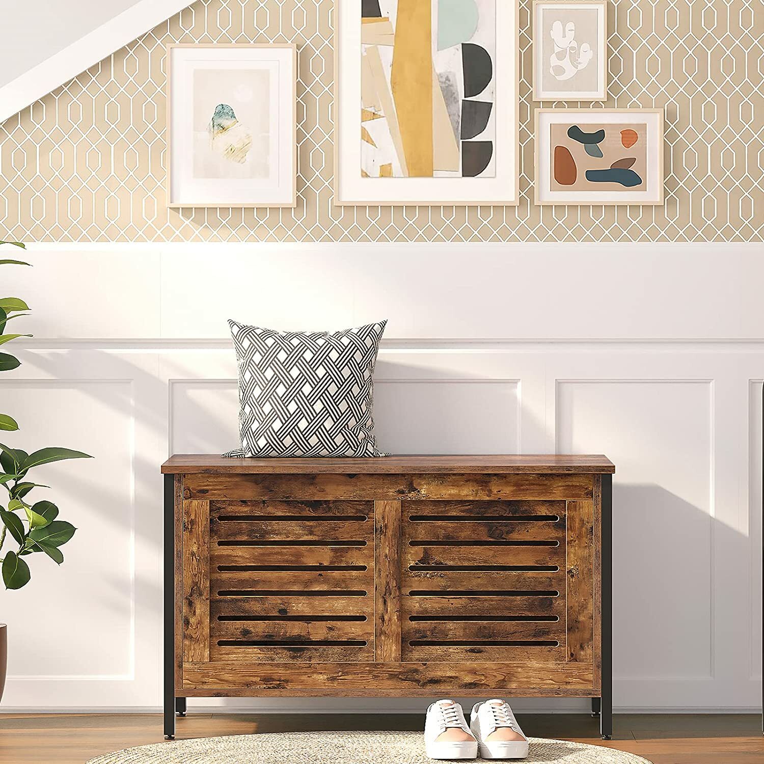 Buy HOOBRO Storage Chest Wood Toy Chest Toy Box Organizer Metal Frame