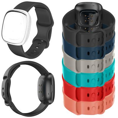Silikon Sport Armband für Fitbit Versa 3 Sense Ersatzarmband TPU Uhren Band L