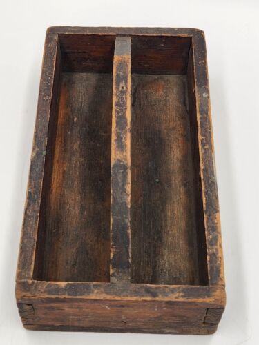 Antique/Vintage Wood Two Section Cutlery Tray Box - Picture 5 of 20