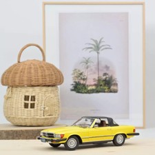 Norev Mercedes 450 SL Hart to Har US-Version 1979 Yellow Miniature échelle 1/18