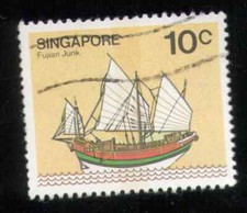  Singapore. 338. 10c. Fujian Junk. Used. 1980