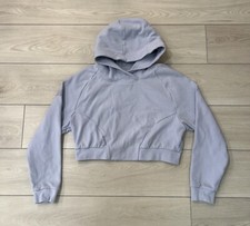 Alphalete Cropped Hoodie Pullover Sweater Size M Light Purple Long Sleeve