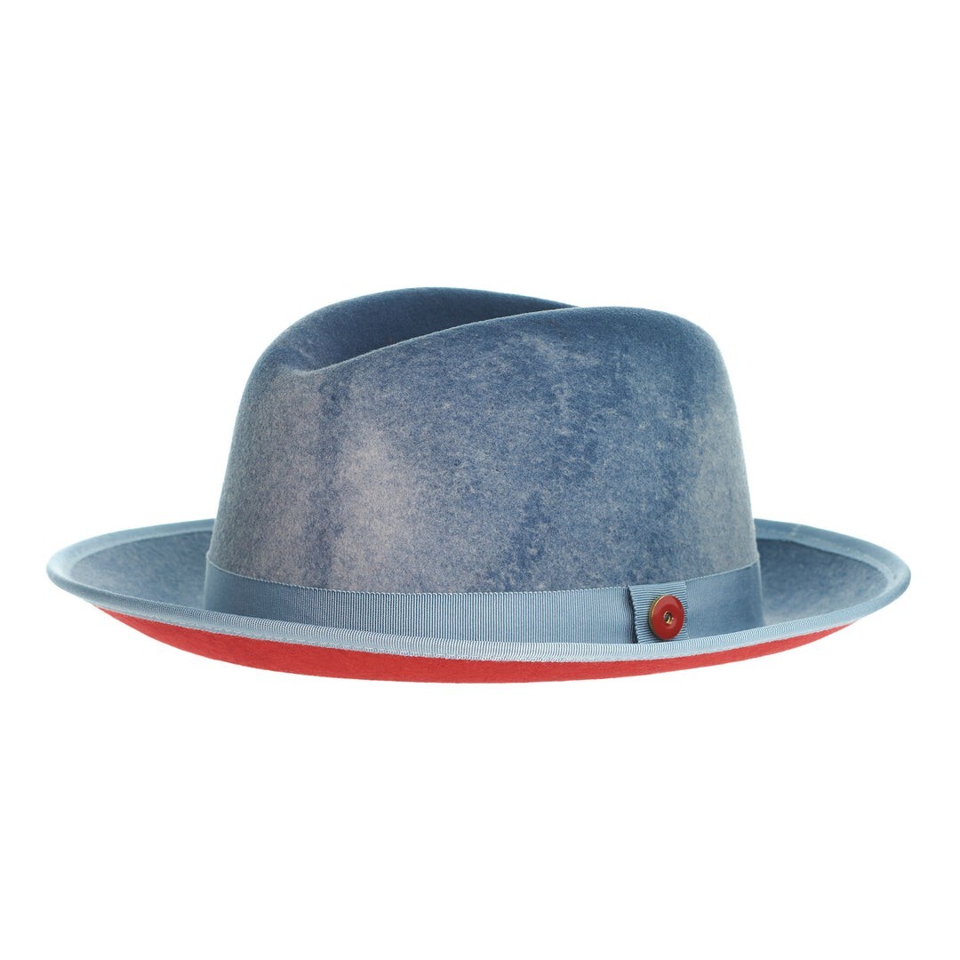 Mens Swirl Blue Keith James King Fedora Hat Size Large | eBay display picture 2