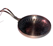 Vintage Signed Gregorian Hand Hammered Copper Silent Butler No Lid 4.5” Dia