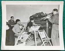African American Band Snapshot Photograph WW2 Military Soldiers Black musicians